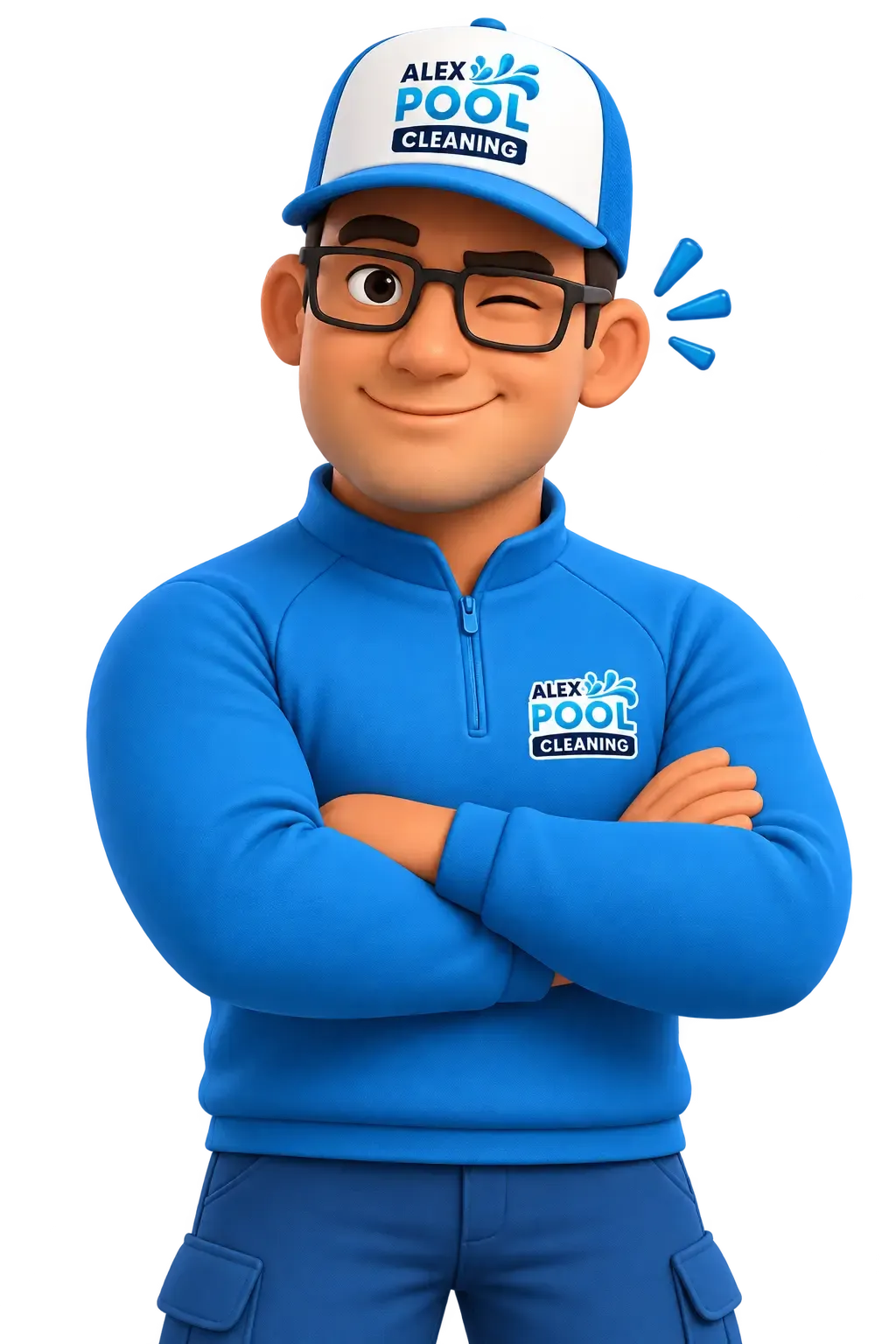 Alex Pool Cleaning mascot welcoming you